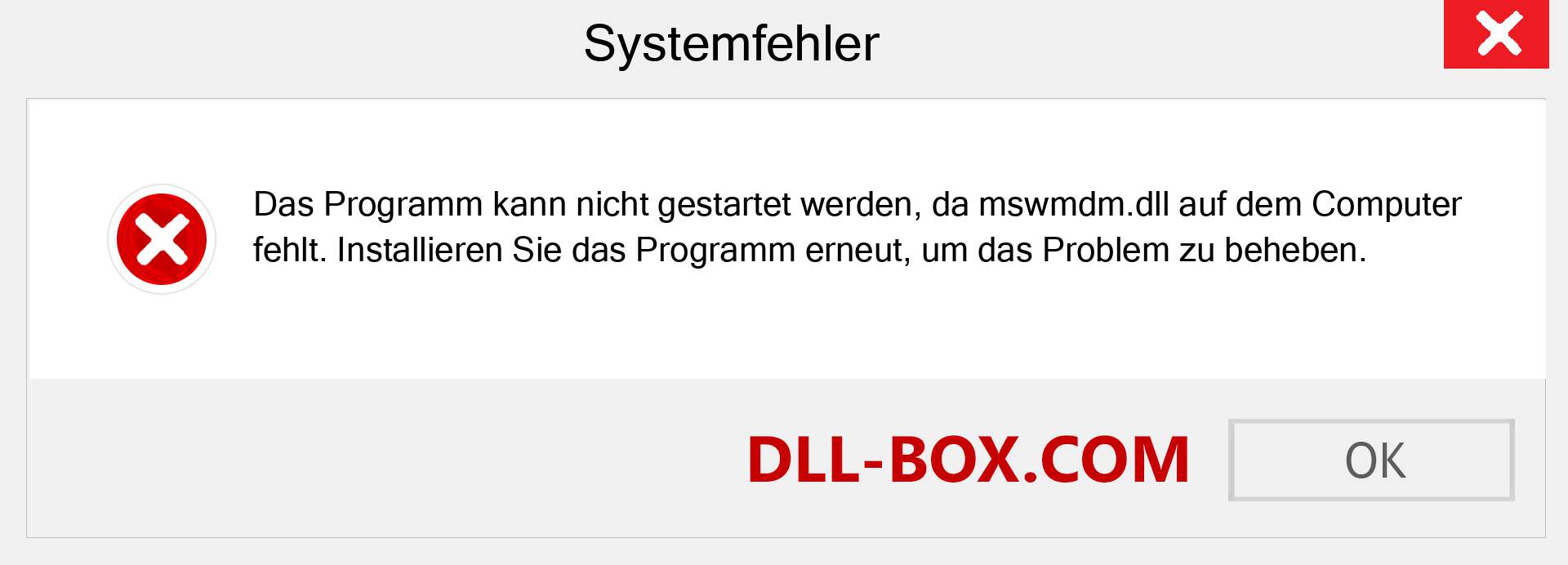 mswmdm.dll-Datei fehlt?. Download für Windows 7, 8, 10 - Fix mswmdm dll Missing Error unter Windows, Fotos, Bildern