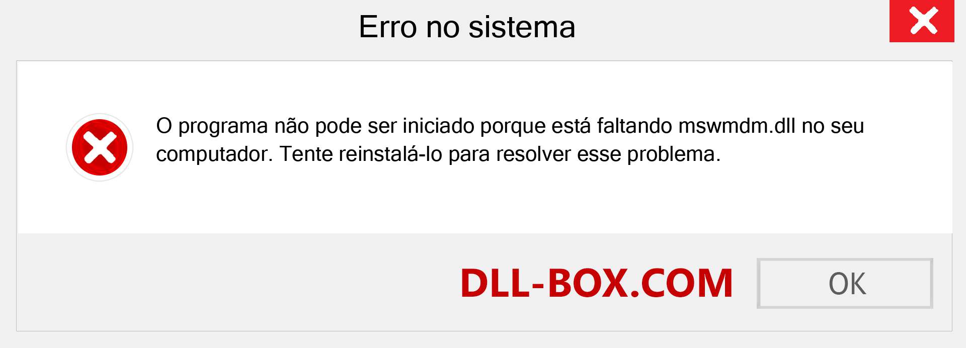 Arquivo mswmdm.dll ausente ?. Download para Windows 7, 8, 10 - Correção de erro ausente mswmdm dll no Windows, fotos, imagens